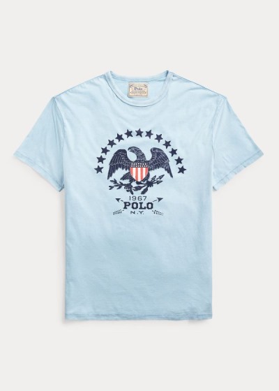 Playeras Polo Ralph Lauren Hombre Azules - Classic Fit Graphic - DLTSQ4976